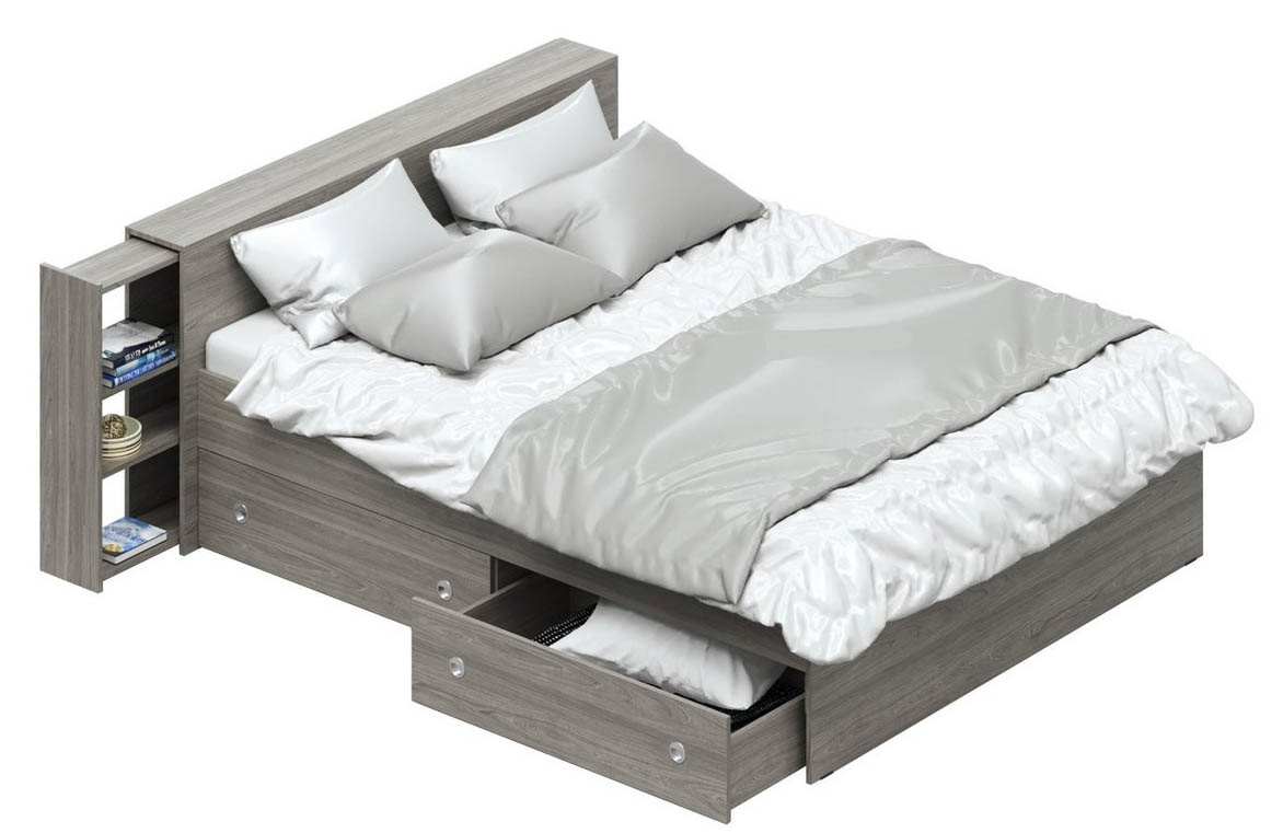 Кровать с двумя ящиками, выдвижными тумбами "Мокко" - фото 2