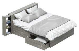 Кровать с двумя ящиками, выдвижными тумбами "Мокко"